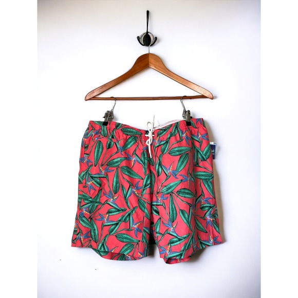 Charleston Threads Pink Bird of Paradise Swim Trunks XL - Picture 3 of 9